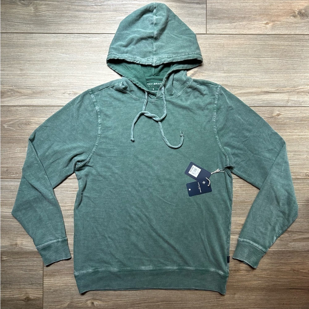 Lucky Brand | Weekend Slub Jersey Hoodie in Washed out Green (Small) - Picture 5 of 13
